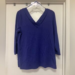 Halogen V neck 3/4 sleeve purple - size M - 100% rayon